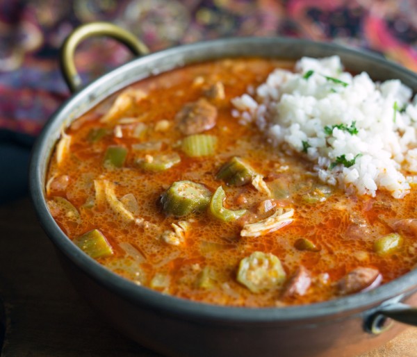 Vegan gumbo with rice