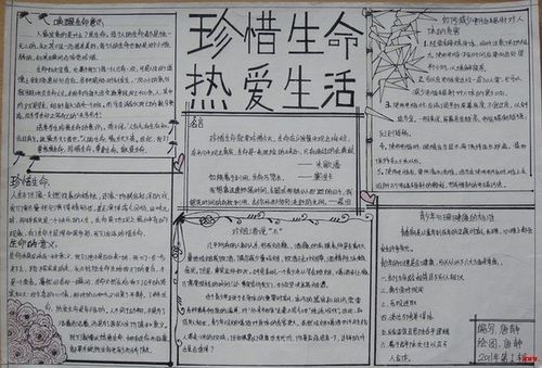 珍爱生命感恩生活的手抄报