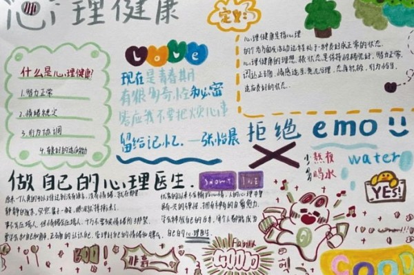关爱自己从心开始手抄报高级又好看