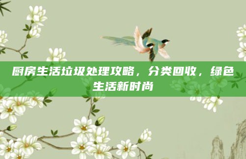厨房生活垃圾处理攻略,分类回收,绿色生活新时尚