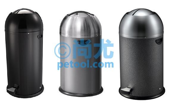 国产球形顶双开式脚踏垃圾桶(15-40L)