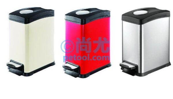 国产长方形金属脚踏垃圾桶(8-30L)