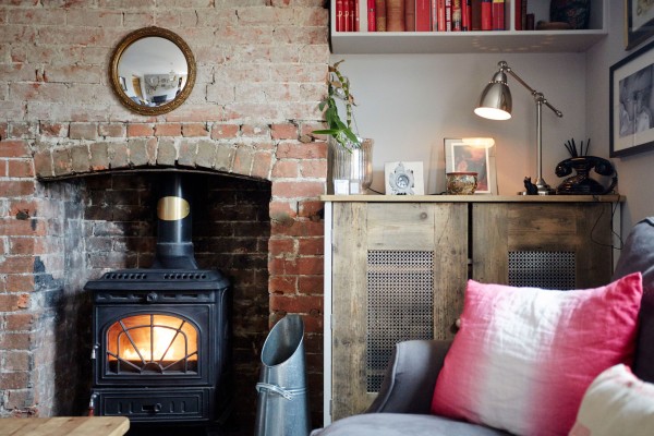 Rustic fireplace Hart Design and Construction Living room