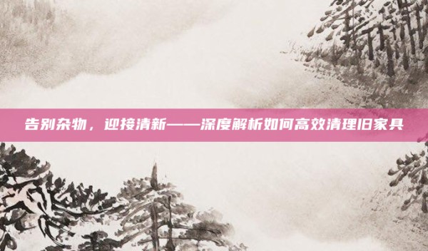 告别杂物,迎接清新——深度解析如何高效清理旧家具