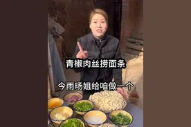 地道农家饭 肉丝捞面条 #我的乡村生活 世上美食千千万 青椒肉丝捞面条申请出战#河南美食 #雨旸姐 #把家乡的味道分享给大家 #人间烟火视频封面