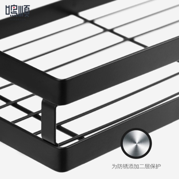鸣順厨房置物架不锈钢落地调味调料架厨具架用品刀架多层油盐酱醋收纳储物架+筷筒高清大图