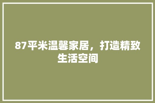 87平米温馨家居，打造精致生活空间 软装设计