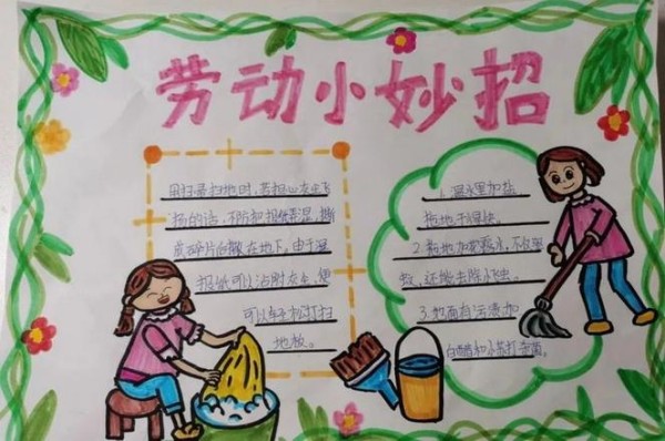 第六张家务劳动小妙招手抄报模板5第五张家务劳动小妙招手抄报简单4