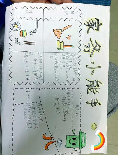 家务小能手手抄报拿起画笔展示你的家务小