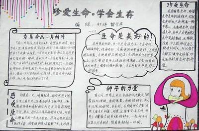 珍爱生命学会生存手抄报-82kb珍爱生命重安全手抄报珍爱生命手抄报