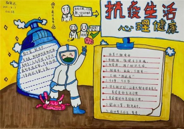 疫情防控下的心理健康手抄报简单漂亮字少精选5张作文吧手抄报