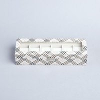 高档时尚皮革长六格表盒 白色格子纹手表收纳盒 YPX-03C