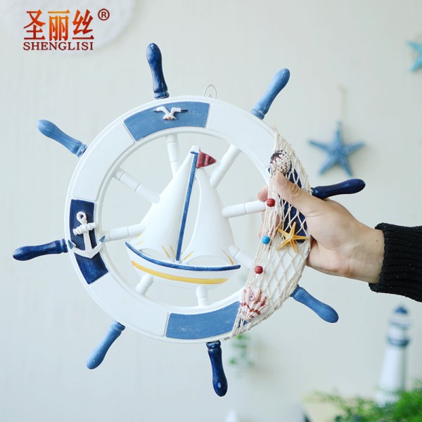 地中海装饰挂件舵手船锚船舵海星灯塔幼儿园壁饰墙壁饰