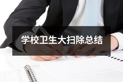 学校卫生大扫除总结