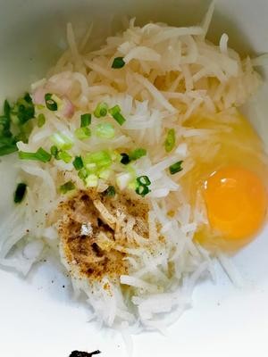 快手早餐:白萝卜鸡蛋饼的做法 步骤2