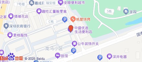 中盛优选生活便利店位置示意图