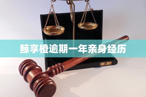 鲸享橙逾期一年亲身经历