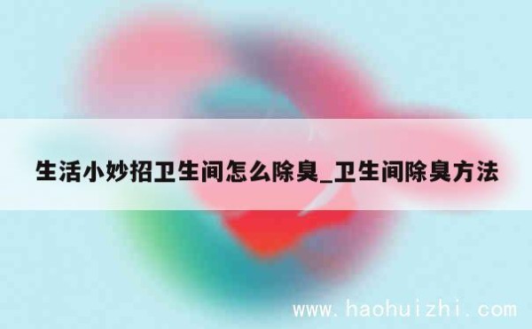 生活小妙招卫生间怎么除臭_卫生间除臭方法 第1张