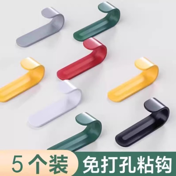 套餐一 挂钩强力粘胶免打孔枪灰粘钩墙壁贴墙上承重厨房浴室门后钩子3.9元