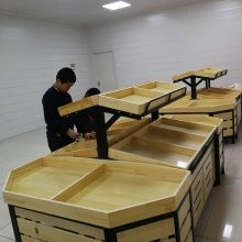 天津金龙超市货架钢木蔬菜架水果架果蔬架子现货双层三层蔬果架