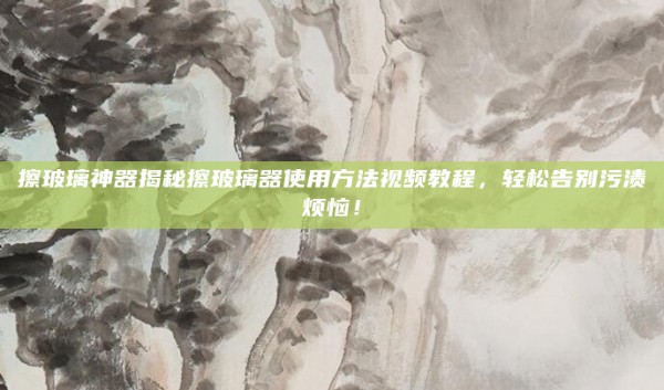 擦玻璃神器揭秘擦玻璃器使用方法视频教程,轻松告别污渍烦恼!