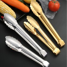 不锈钢加厚梅花夹食品夹户外多功能烧烤食物夹家用面包烘培牛排夹