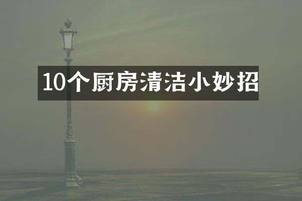 10个厨房清洁小妙招
