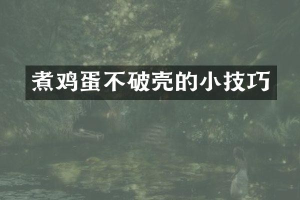 煮鸡蛋不破壳的小技巧