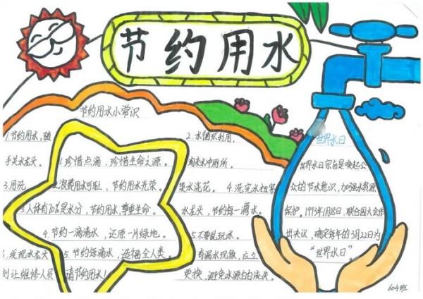 节约用水手抄报内容清晰