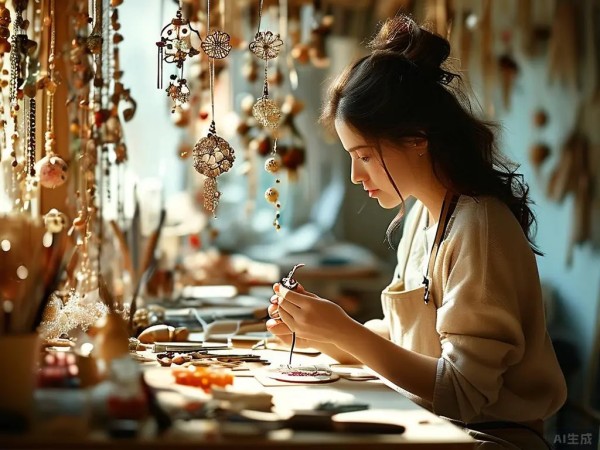 美女做手工