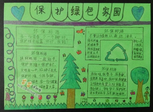 绿色家园手抄报 绿色家园手抄报内容