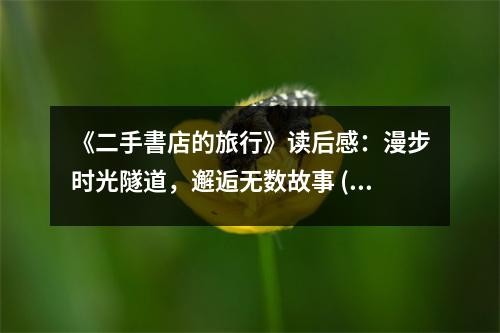 《二手書店的旅行》读后感：漫步时光隧道，邂逅无数故事 (800字)