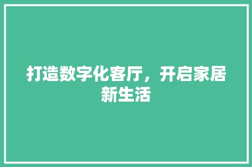 打造数字化客厅，开启家居新生活 装修材料