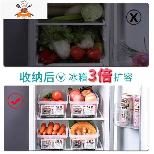 冰箱收纳盒透明分隔抽屉式冷冻保鲜鸡蛋储物 收纳盒子