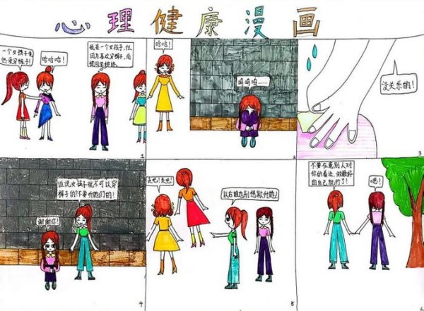 第二张心理健康漫画手抄报图片1第一张心理健康漫画手抄报四分格心理