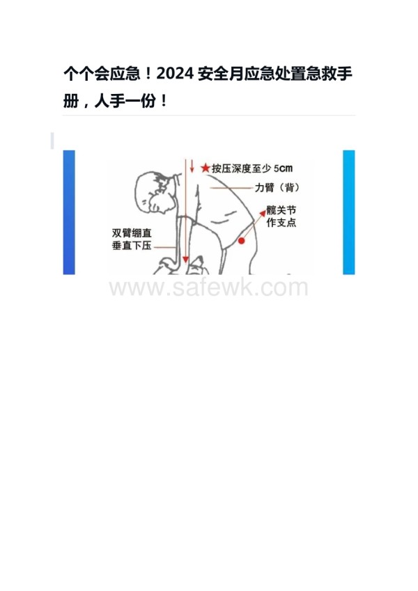 个个会应急！2024安全月应急处置急救手册人手一份！_第1页