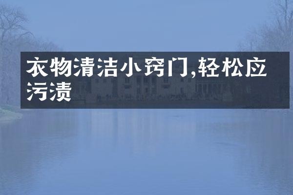 衣物清洁小窍门,轻松应对污渍