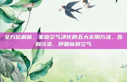 全方位解析,家庭空气净化的五大实用方法,告别污染,呼吸新鲜空气