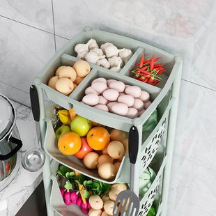 厨房用品置物架落地多层小百货收纳架子菜篮子蔬菜果蔬放菜收纳筐