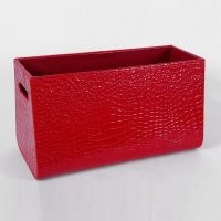 皮革收纳篮 红色石头纹PU皮 鼓型储物篮 杂志篮 收纳筐 新婚用品YPX-HSGXL