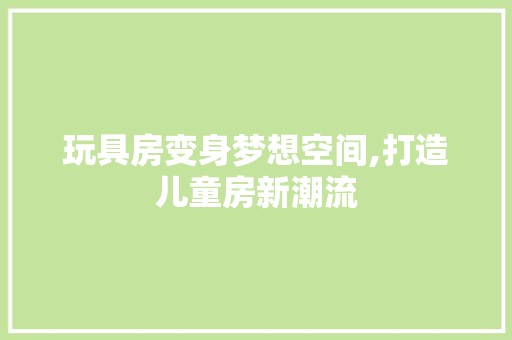 玩具房变身梦想空间,打造儿童房新潮流 居家维修