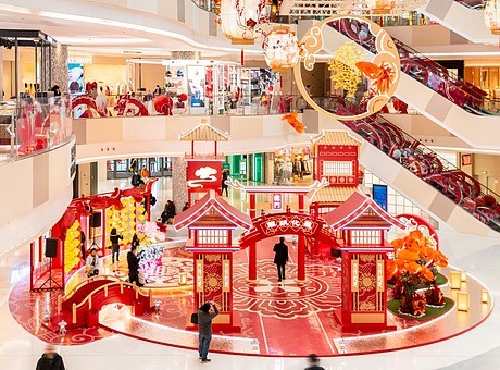 七宝万科广场第八届年宵花市“鲤鱼跃龙门”