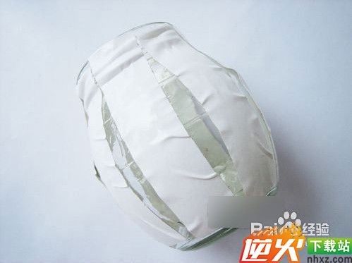 用牛皮纸和玻璃瓶DIY小花瓶
