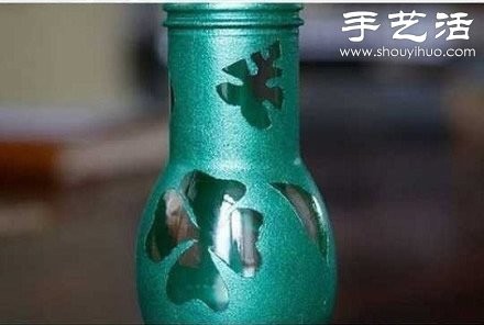 玻璃瓶变废为宝手工制作精致花瓶 - www.shouyihuo.com