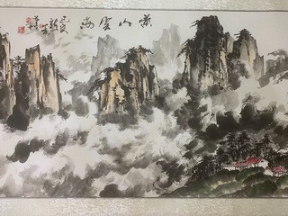 萧承白4尺横幅山水画,精品保真