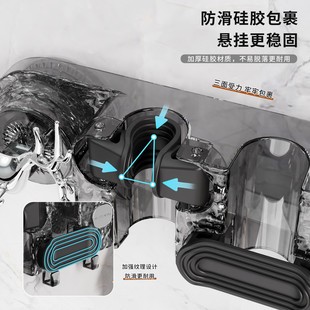 轻奢款鹿角打孔吸盘连排卫生间阳台收纳固定挂架扫把拖把挂钩