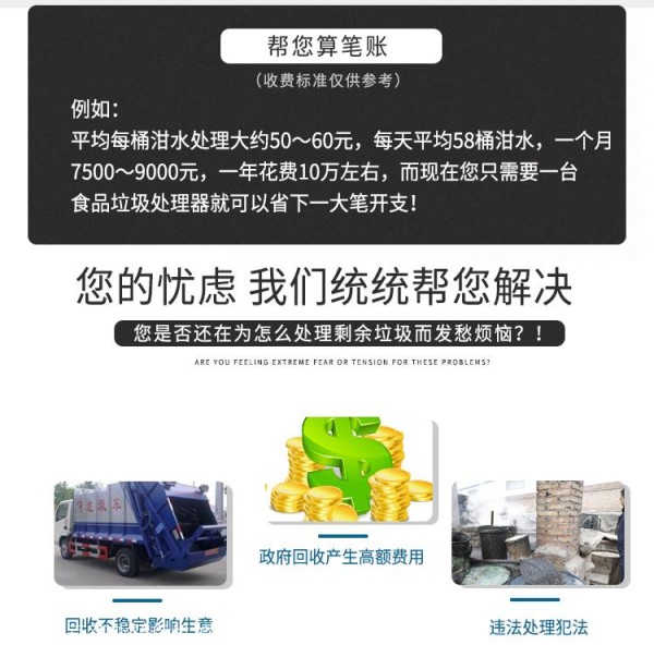 商用食物垃圾处理器 学校食堂餐余垃圾处理器 沃克莱斯垃圾处理器