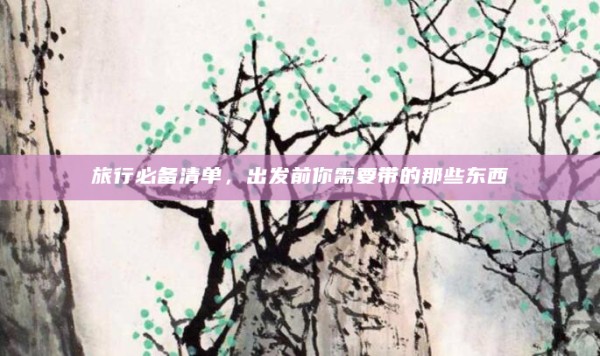 旅行必备清单,出发前你需要带的那些东西