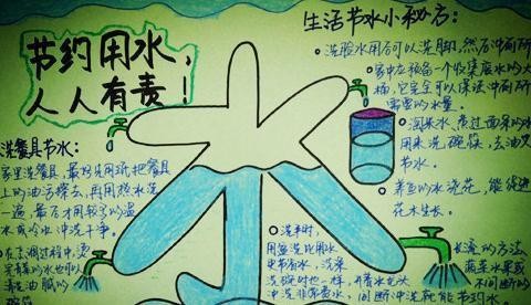 幼儿节约用水手抄报图片