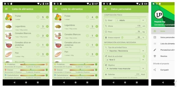 nutrición vegana app